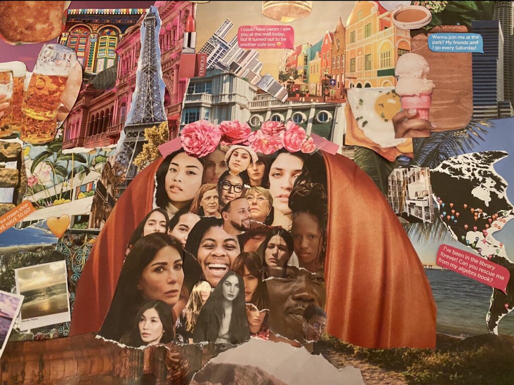 alt="collage of La Santa Muerte"